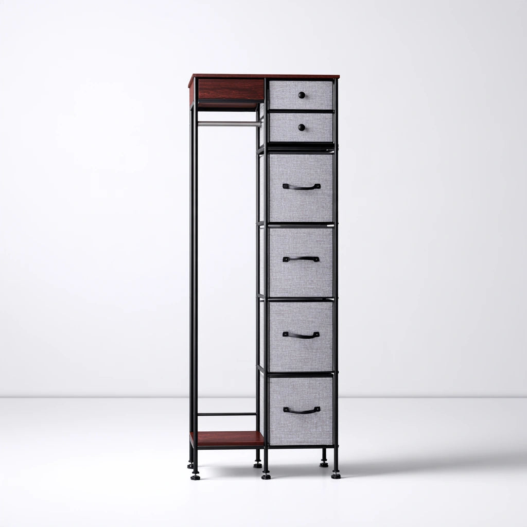 Kledingkast van metaal, kleur zwart