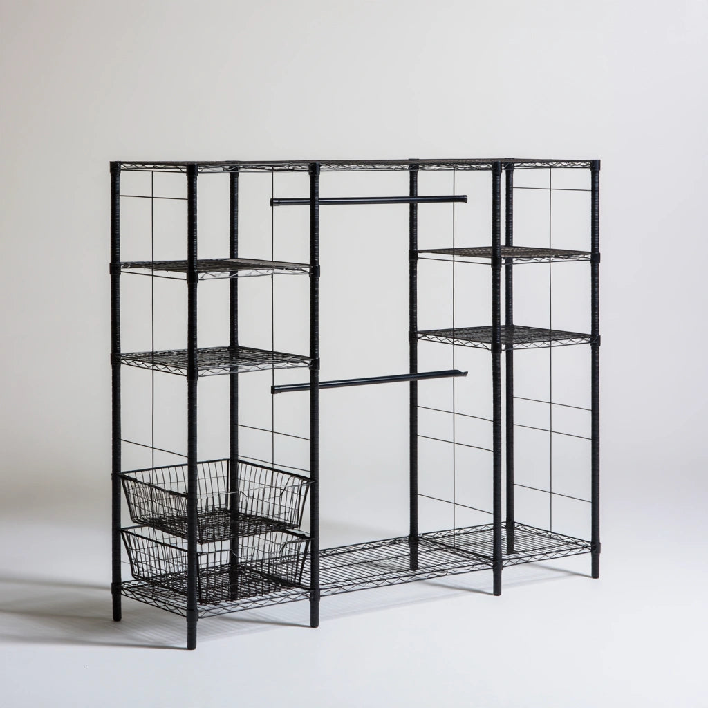 Kledingrek van metaal, kleur zwart
